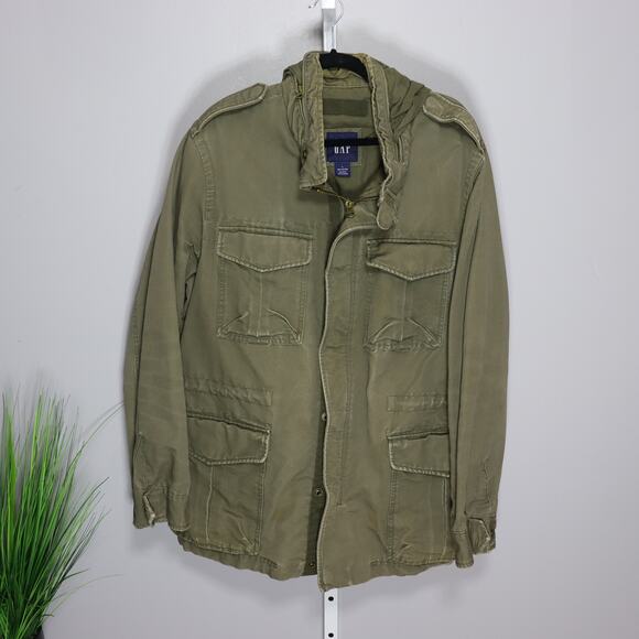 Gap Olive Green Utility Field Jacket with Hood Size L - Picture 1 of 3